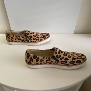 UGG Leopard Print Calf Hair Loafers